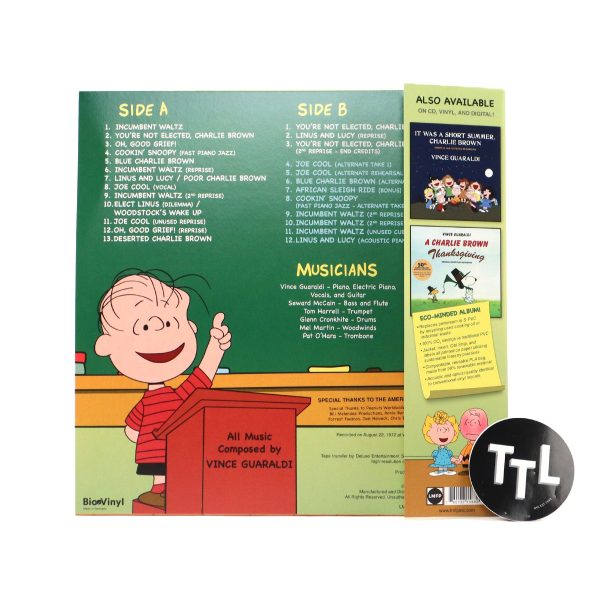 Vince Guaraldi: You re Not Elected, Charlie Brown (Indie Exclusive Colored Vinyl) Vinyl LP Online now - Image 3