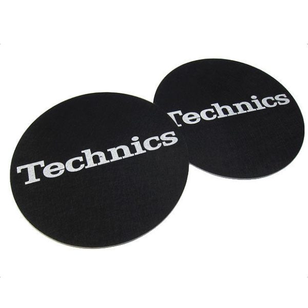 Technics: Slipmats - Black   Silver (Pair) on Sale