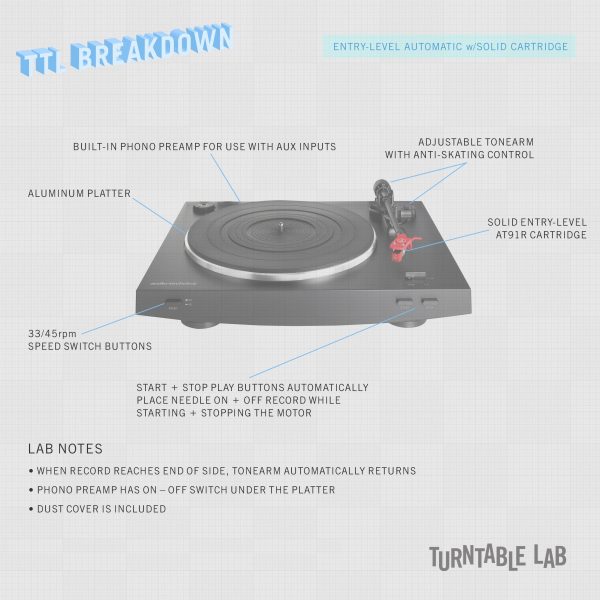 Audio-Technica: AT-LP3BK Automatic Turntable - Black For Sale - Image 2