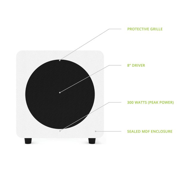 Kanto: SUB8V Powered Subwoofer - Matte White (SUB8VMW) Sale - Image 4