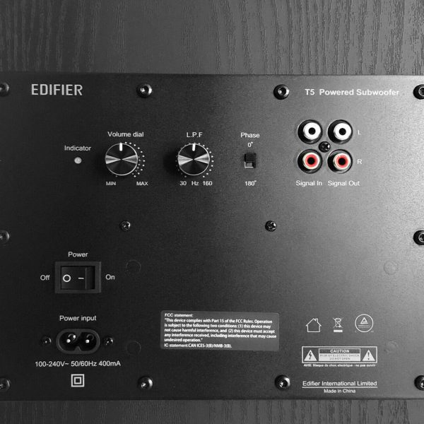 Edifier: T5 Powered Subwoofer - Black on Sale - Image 4