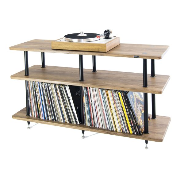 Solidsteel: VL-3 Turntable Shelf + Vinyl Record Storage - Walnut on Sale