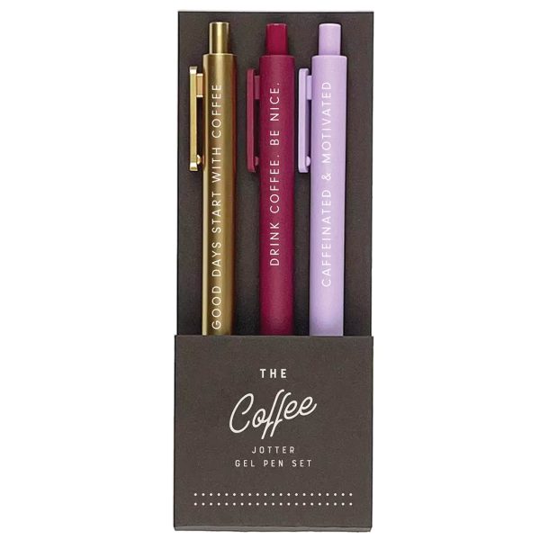 The Coffee Jotter Gel Pen: Set of 3 For Discount