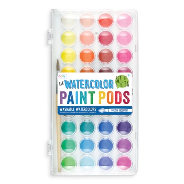 Lil Paint Pods - Set of 36 - Watercolors + Brush For Cheap